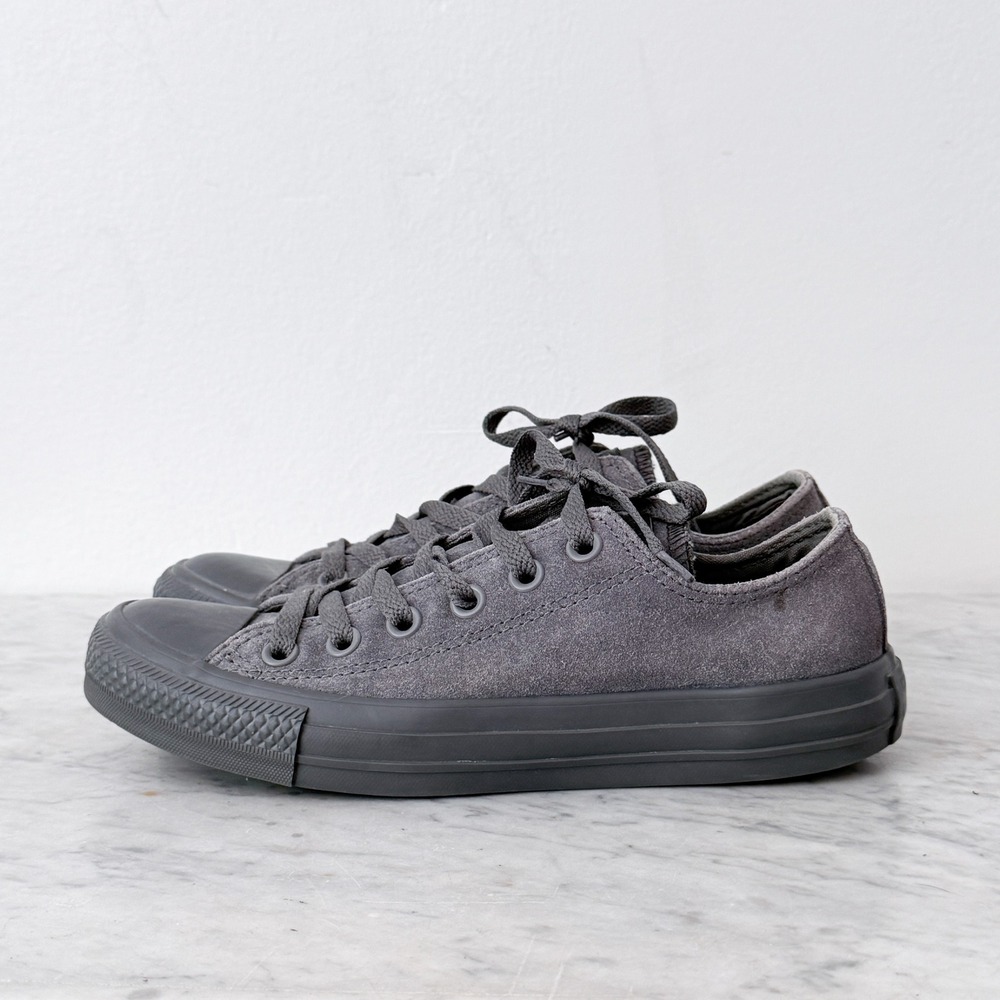 Converse Chuck Taylor All Star Gray Suede Low Top Sneakers Mens 5 Womens 7